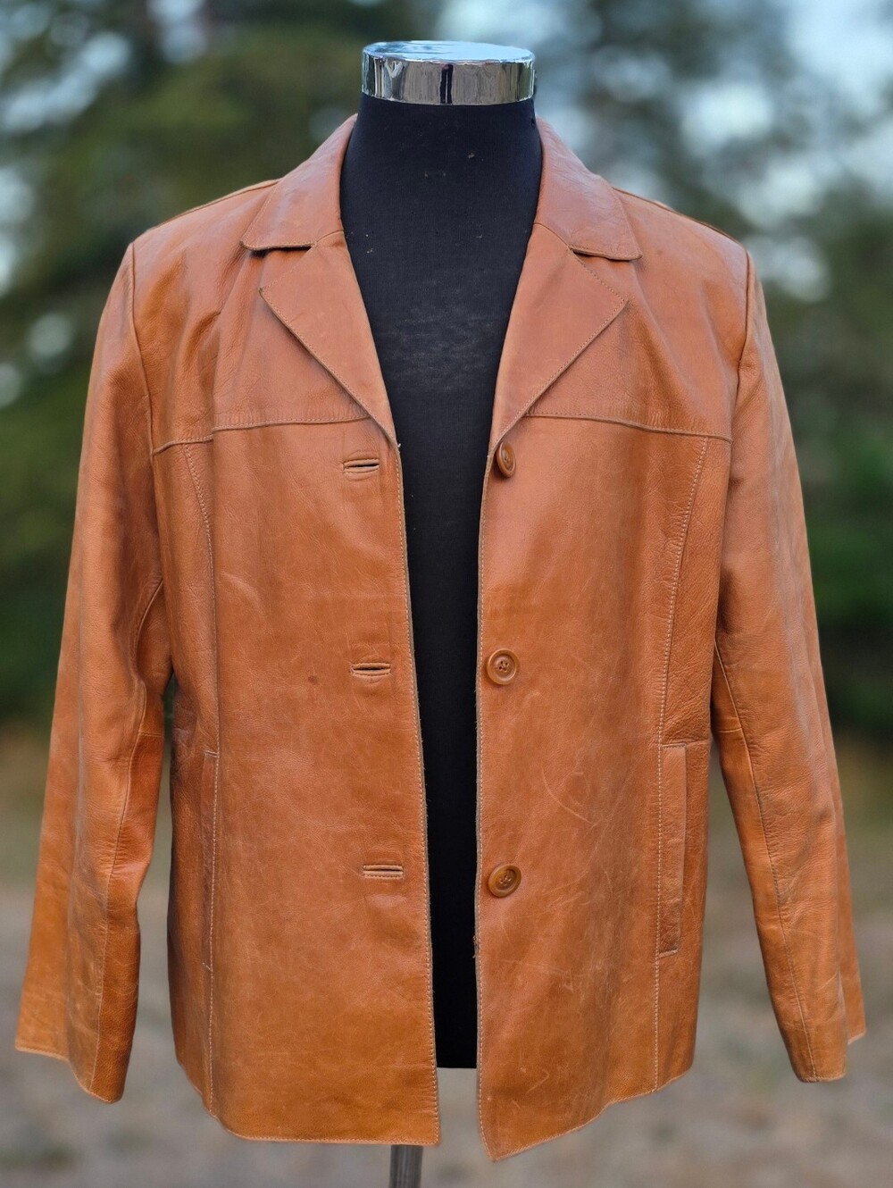 Vintage Y2k Mossimo Leather Jacket Womens XL Button Coat Retro Motorcycle 90s